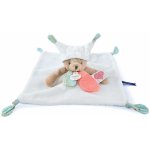 Doudou et Compagnie plyšový medvedík na maznanie White Bear Flat Comforter s QR kódom na rozprávky biely 25 cm DC4057 – Hledejceny.cz