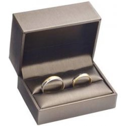 Šperky4U Dárková krabička na snubní prsteny, kovově hnědá KR0170-BR