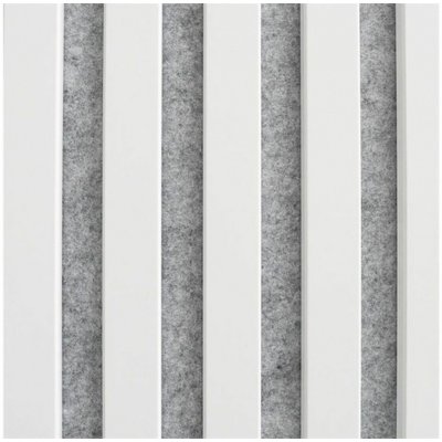 Asko akustický DESIGN bílý (šedý filc) 20 x 400 x 2600 mm 1,04m² – Sleviste.cz