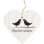 Bohemia Gifts dřevěné srdce Šťastný domov 1 ks – Hledejceny.cz