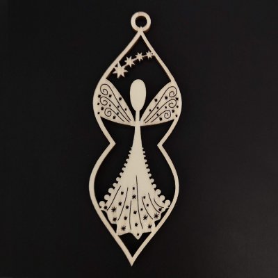 AMADEA Dřevěná ozdoba s andělem 10 cm – Hledejceny.cz