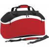Sportovní taška BagBase sportovní prostorná na zip Holdall červená černá bílá 54 l