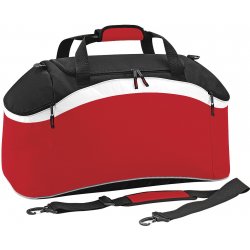 BagBase sportovní prostorná na zip Holdall červená černá bílá 54 l
