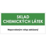 SKLAD CHEMICKÝCH LÁTEK, zelená, samolepka, 190x90 mm – Zboží Dáma