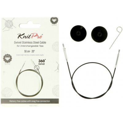 KnitPro lanko otočné černé 28cm (celková délka 50cm) – Zboží Mobilmania
