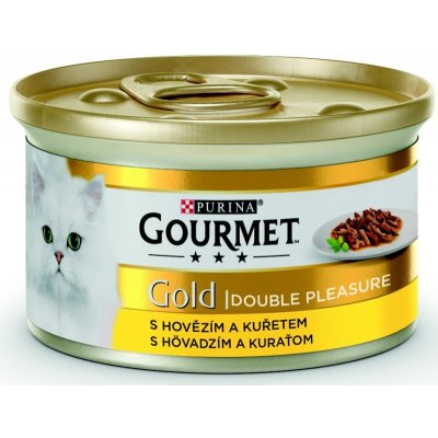 Gourmet Gold Double Pleasure s hovězím & kuřetem 85 g – Zboží Mobilmania