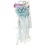 Flamingo hračka pro kočku hlava kočky s třásněmi a s catnipem modrá 21 cm – Hledejceny.cz