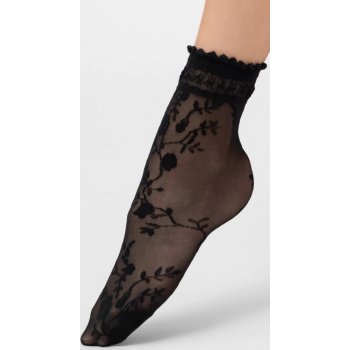 Veneziana silonkové ponožky s krajkougalena černá