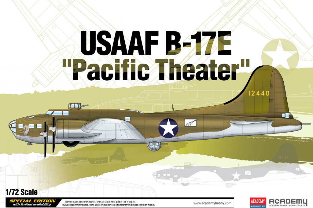 Academy Model Kit letadlo 12533USAAF B 17E Pacific Theater 1:72