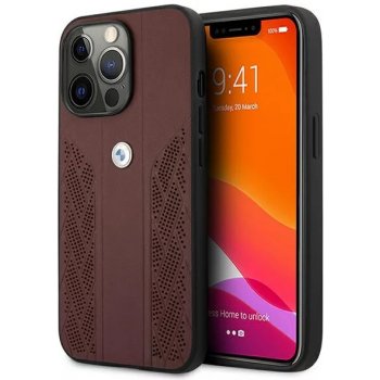Pouzdro BMW iPhone 13 Pro Max Leather Curve Perforate red
