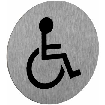 Walteco Symbol "WC-invalidé", průměr 75mm, nerez, samolepka , 20872