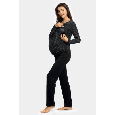 Lupoline mateřské kojící pyžamo Tatum černá