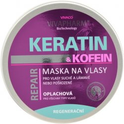 VivaPharm Keratinová maska na vlasy s kofeinem 200 ml