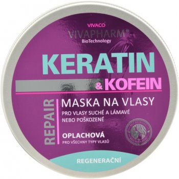VivaPharm Keratinová maska na vlasy s kofeinem 200 ml