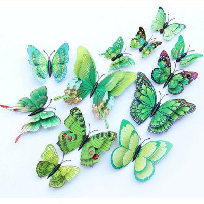 Živá Zeď Barevní 3D Motýlci Zelení 6 - 12 cm – Zboží Mobilmania