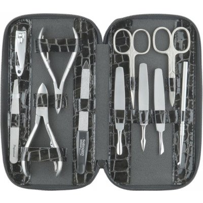 Globos Dámská kožená manikúra s nůžkami Solingen 1175-89 černá kroko – Hledejceny.cz