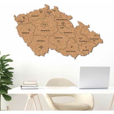 Korková mapa krajů Česka