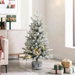 HOMCOM Mini vánoční stromeček s 35 LED diodami 60 cm bílý + zelený – Hledejceny.cz
