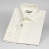 Pánská Košile AMJ luxusní košile s dlouhým rukávem zdobený límec JDA016SAT smetanová