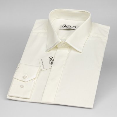 AMJ luxusní košile s dlouhým rukávem zdobený límec JDA016SAT smetanová – Zboží Mobilmania