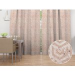 Biante Sametový závěs Tamara TMR-029 Růžovobéžové hexagony s černým žíháním 135x190 cm – Hledejceny.cz