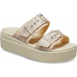 Crocs Brooklyn Snake Buckle Low Wedge vanilla/multi béžová