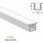 ML-761.343.74.2 Vestavný hliníkový profil VG, 15x10mm, vč. mléčného difuzoru, 2m – Zboží Mobilmania