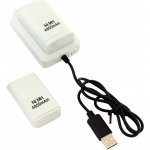 APT KX7B 2x XBOX 360 Baterie USB kabel, bílá – Zboží Živě