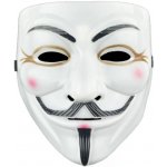 Maska Anonymous bílá s linkami