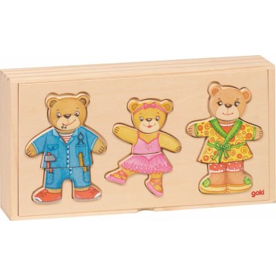 Goki Rodina medvídci oblékací puzzle 12 motivů 36 dílů – Zbozi.Blesk.cz