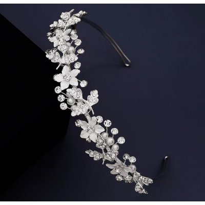 B-TOP Čelenka do vlasů s květy, krystaly a perlami – Zbozi.Blesk.cz