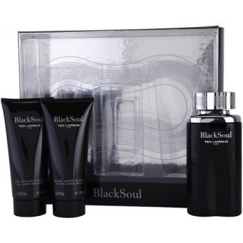 Ted Lapidus Black Soul EDT 100 ml + balzám po holení 100 ml + sprchový gel 100 ml dárková sada