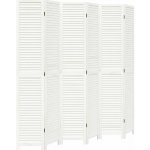 vidaXL Paraván masivní dřevo pavlovnie bílý 6 dílný 358844 – Sleviste.cz