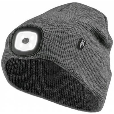 zimní čepice s LED světlem a USB dobíjením šedá – Hledejceny.cz