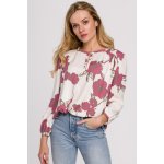 Makover dámská halenka Utheselus K099 bílo-růžová – Zboží Dáma