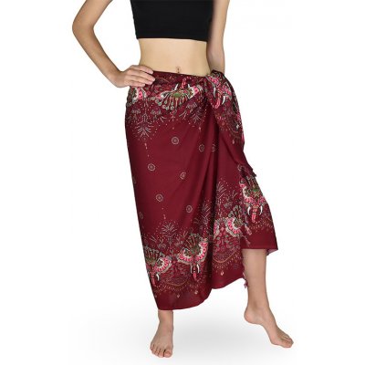 Sarong pareo Kujaku sloní hlava červená – Zboží Dáma