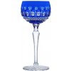 Sklenice Bohemia Crystal Broušené sklenice na víno Tomy modrá set po 6 x 190 ml