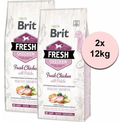 Brit Fresh Chicken with Potato Puppy Healthy Growth 2 x 12 kg – Zbozi.Blesk.cz