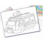Radost v písku Šablona na pískování hasičské auto A3 297 x 420 mm – Zboží Mobilmania