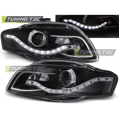 PŘEDNÍ SVĚTLOMETY AUDI A4 B7, 2004-2008, LED DAYLIGHT, ČERNÉ BLACK | Zboží Auto