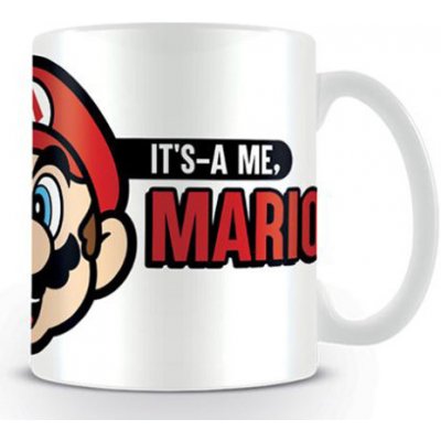CurePink Bílý keramický hrnek Nintendo Super Mario It's a me Mario 315 ml – Zbozi.Blesk.cz