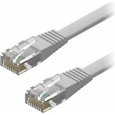 AlzaPower APW-CBP6UF0030Y Patch CAT6 UTP, Flat, 3m, šedý – Zboží Živě