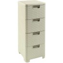 Regál a polička Curver RATTAN Style zásuvka 4x 14 l 06605-885