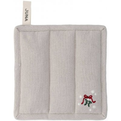 JUNA Vyšívaná chňapka Mistletoe White 22 x 22 cm bílá – Zboží Mobilmania