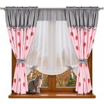 Fliying Hotová záclona s panelem Josefína růžová 320 x 160 cm – Hledejceny.cz