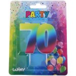 Wiky Párty svíčka číslo 70 Duha – Zboží Dáma