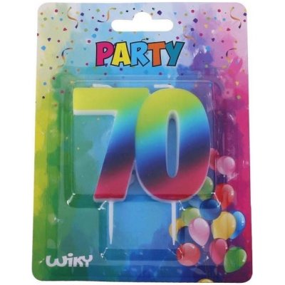 Wiky Párty svíčka číslo 70 Duha – Zboží Dáma