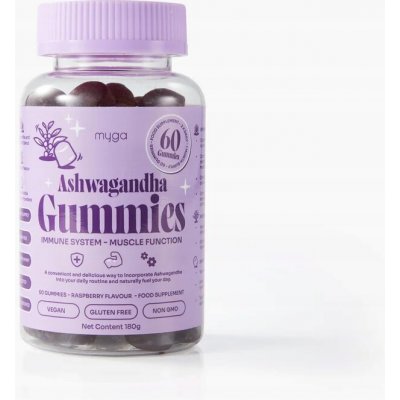 Myga Ashwagandha Vitamín D Malinové 60 ks – Hledejceny.cz