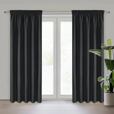 EUROFIRANY ZÁVĚS NA PÁSCE RITA 140X270 CM 140X270 CM ČERNÁ – Hledejceny.cz