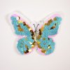 Metráž Nažehlovačka flitrový motýlek modrý